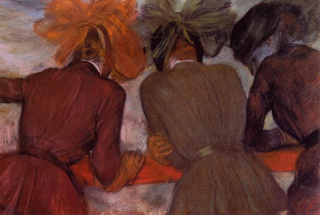WikiOO.org - دایره المعارف هنرهای زیبا - نقاشی، آثار هنری Edgar Degas - Women Leaning on a Railing
