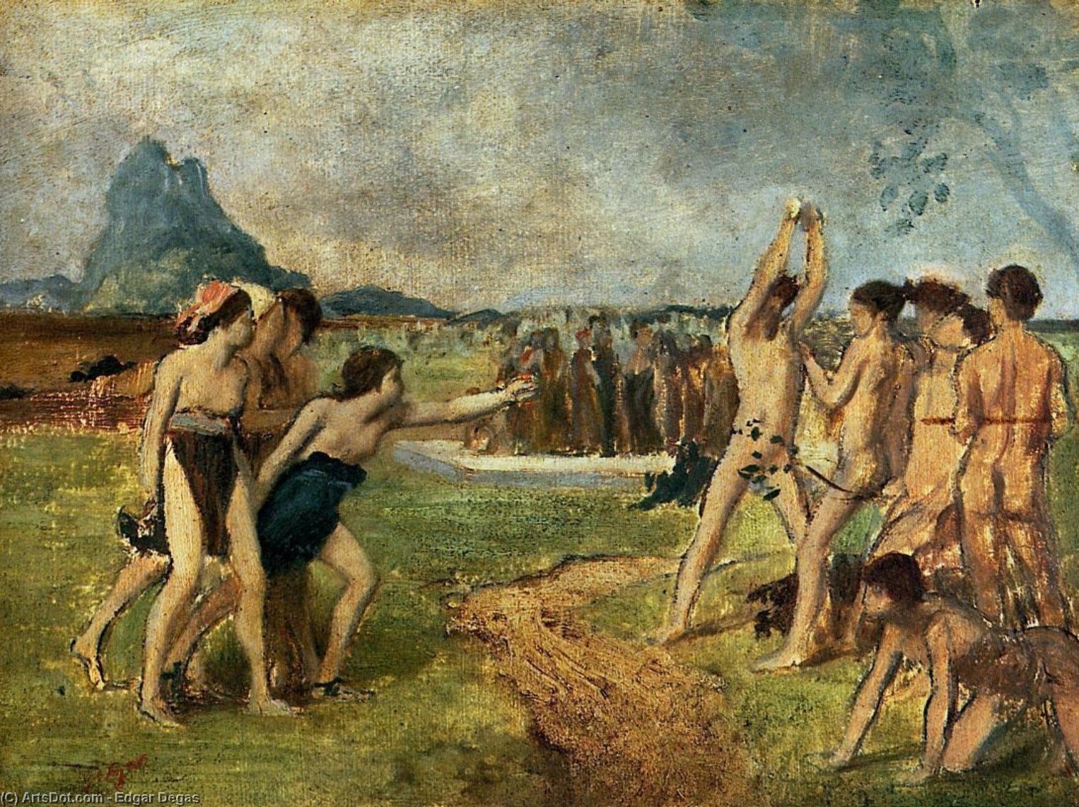 Wikioo.org – L'Enciclopedia delle Belle Arti - Pittura, Opere di Edgar Degas - Giovani spartani Esercizio fisico