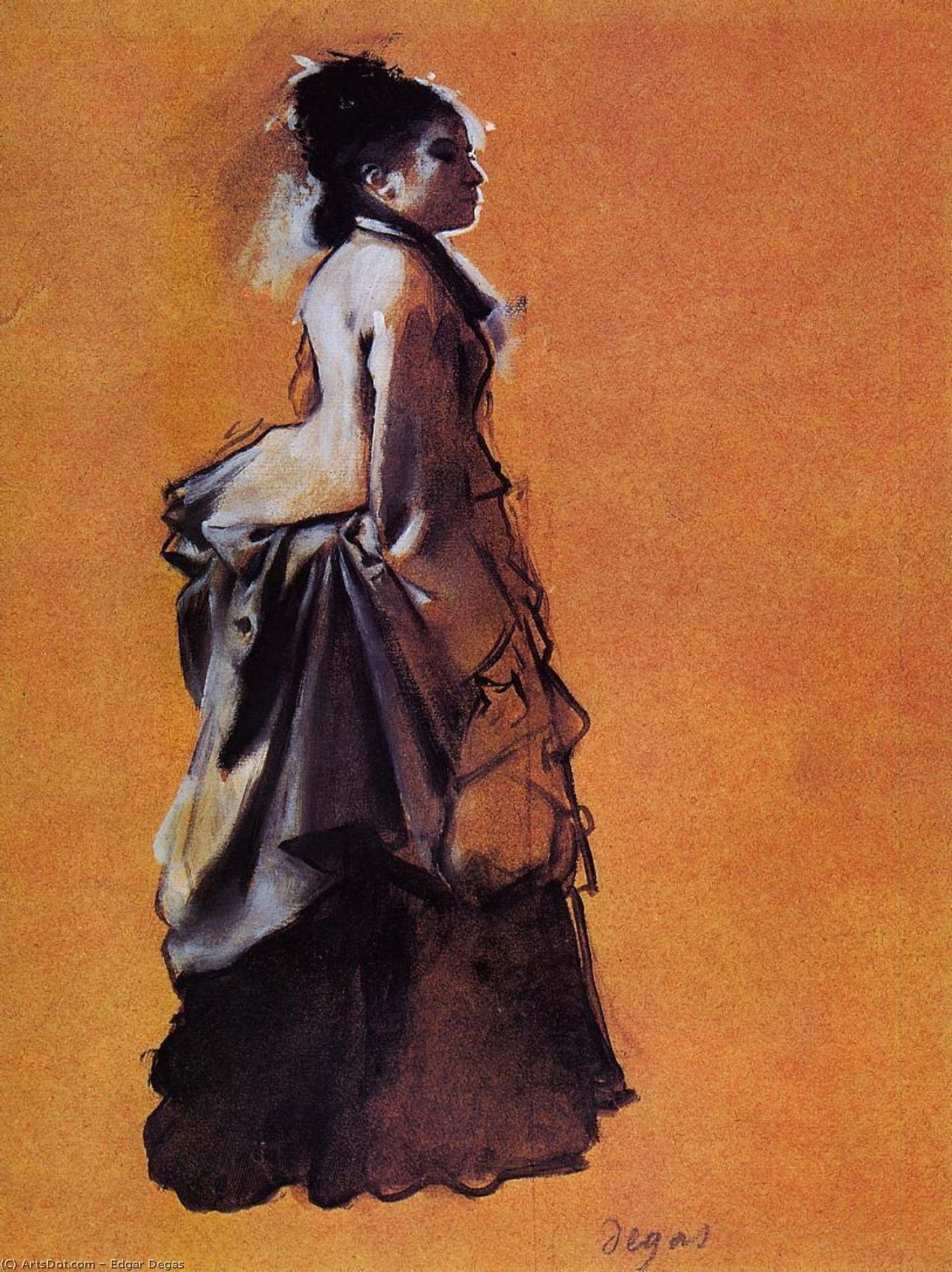 Wikioo.org - สารานุกรมวิจิตรศิลป์ - จิตรกรรม Edgar Degas - Young Woman in Street Dress