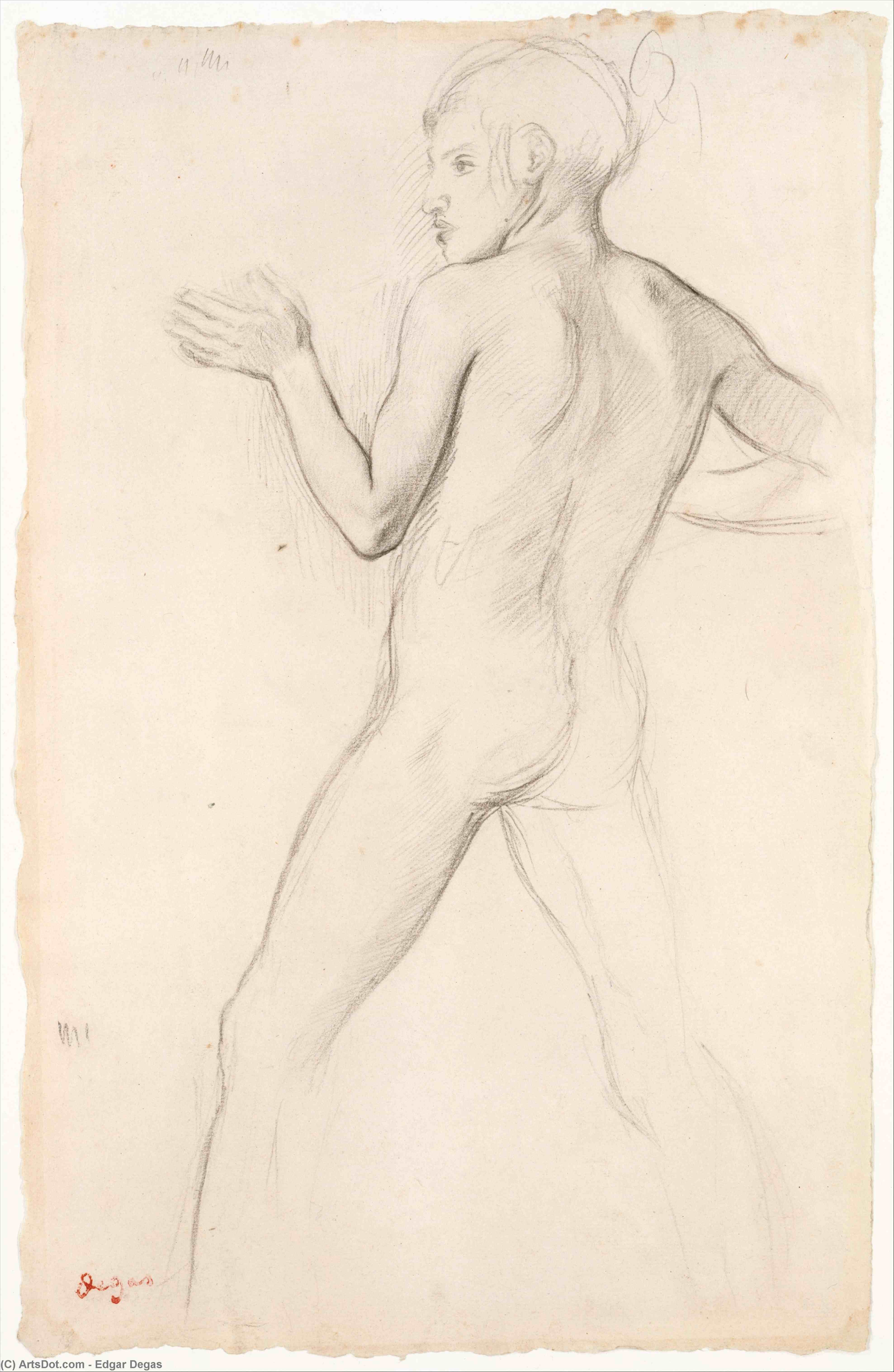 WikiOO.org - Енциклопедия за изящни изкуства - Живопис, Произведения на изкуството Edgar Degas - Youngman in a defensive position