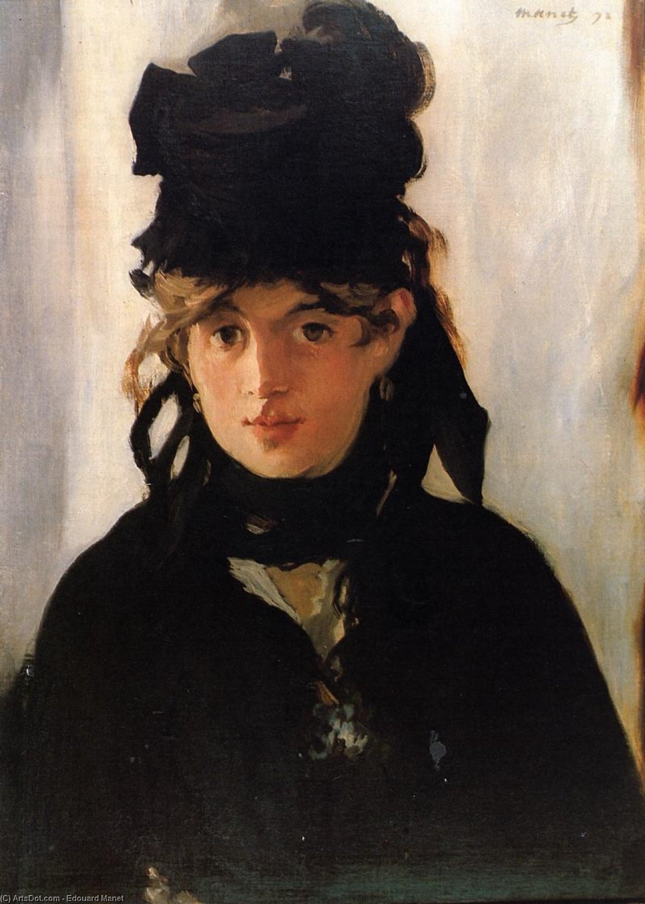 Wikioo.org - The Encyclopedia of Fine Arts - Painting, Artwork by Edouard Manet - Berthe Morisot with a bouquet of violets