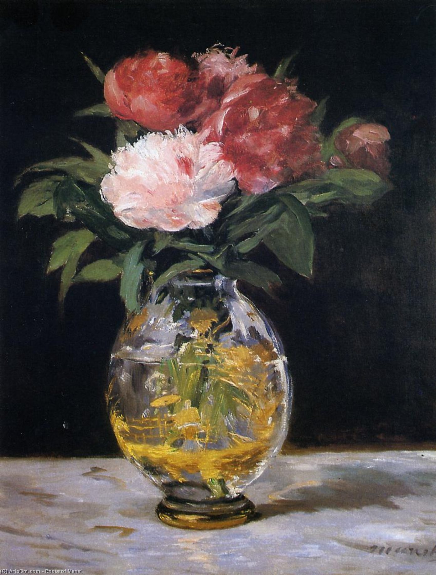 Wikoo.org - موسوعة الفنون الجميلة - اللوحة، العمل الفني Edouard Manet - Bouquet of flowers