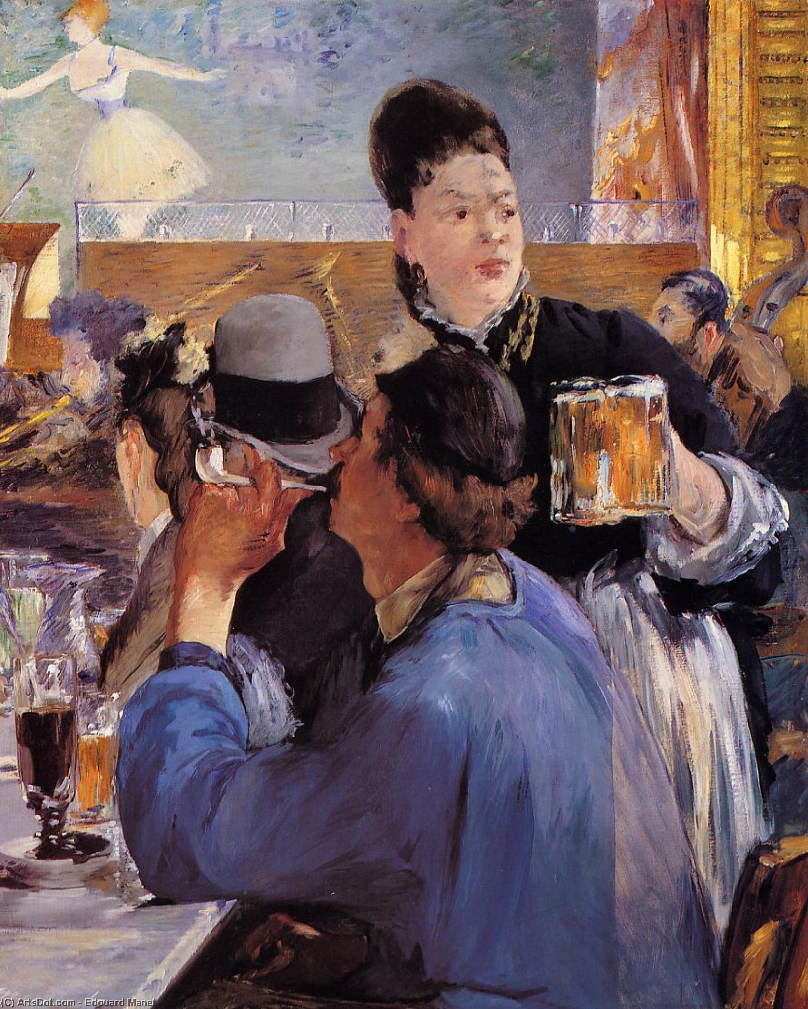 Wikioo.org - Bách khoa toàn thư về mỹ thuật - Vẽ tranh, Tác phẩm nghệ thuật Edouard Manet - Corner in a Cafe-Concert