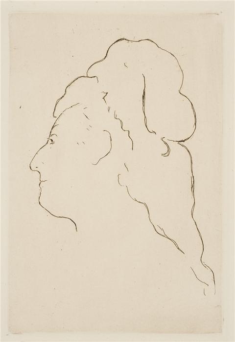 WikiOO.org - Encyclopedia of Fine Arts - Maľba, Artwork Edouard Manet - Eva Gonzales, profil tourne a gauche