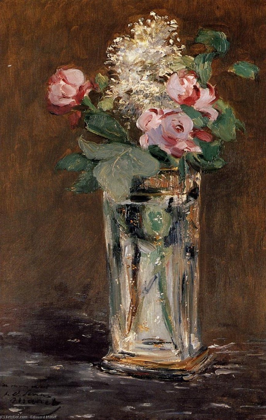 Wikioo.org - The Encyclopedia of Fine Arts - Painting, Artwork by Edouard Manet - Flowers in a Crystal Vase