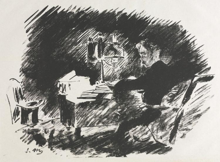 WikiOO.org - Encyclopedia of Fine Arts - Lukisan, Artwork Edouard Manet - Illustration for The Raven by Edgar Allan Poe