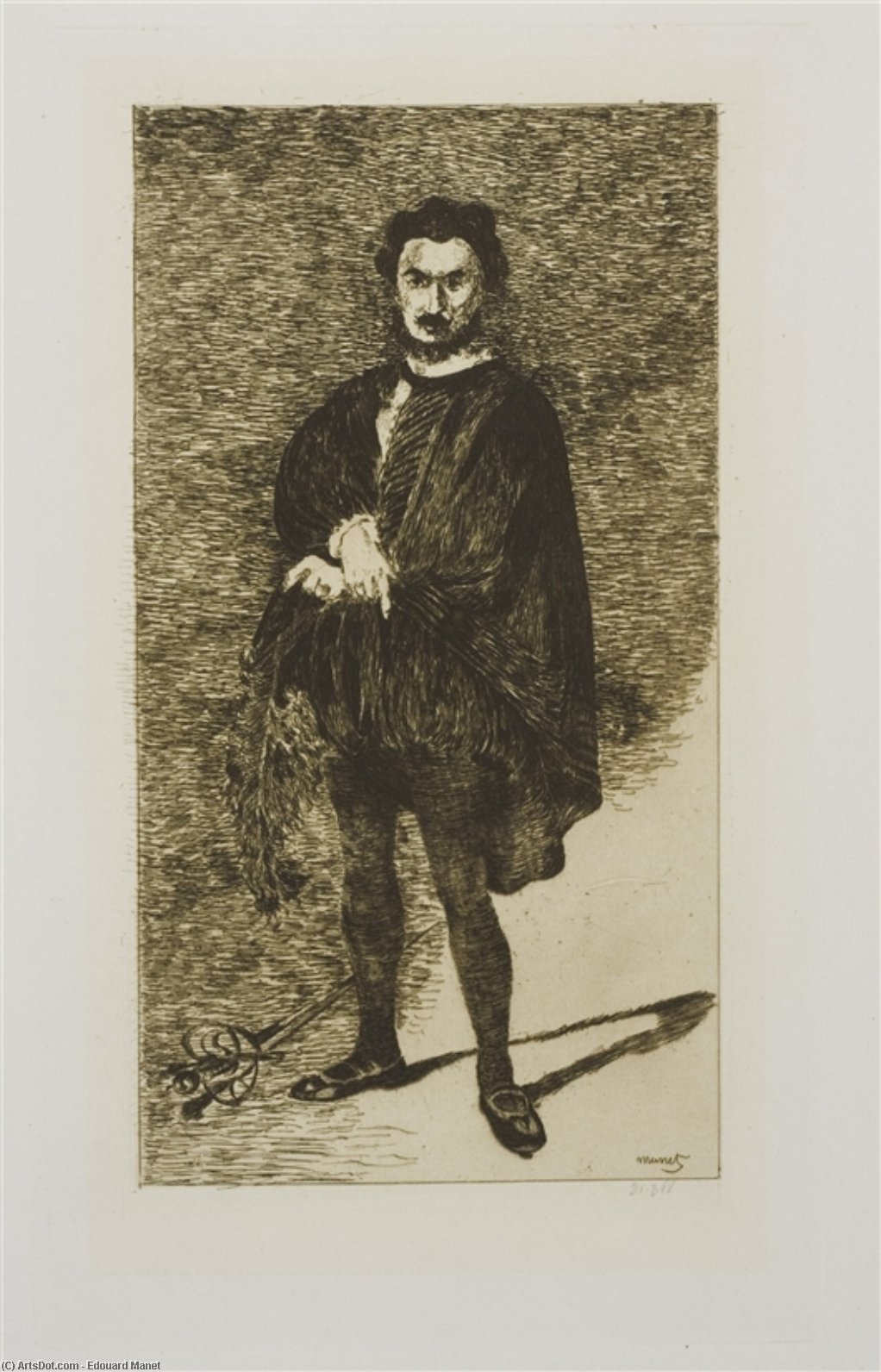 WikiOO.org - Encyclopedia of Fine Arts - Festés, Grafika Edouard Manet - L'acteur tragique