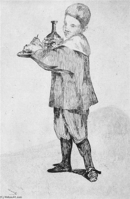 WikiOO.org - Encyclopedia of Fine Arts - Festés, Grafika Edouard Manet - L'enfant portant un plateau