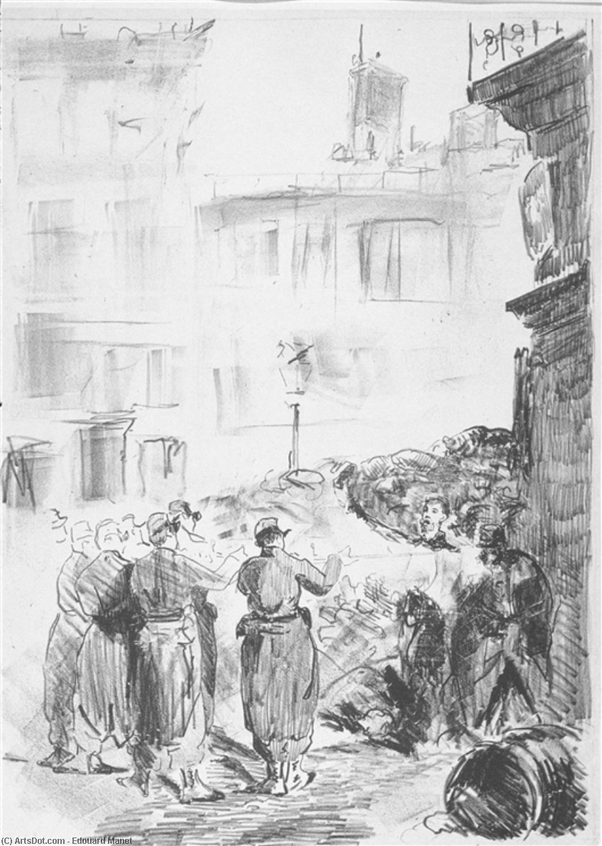 WikiOO.org - Enciclopedia of Fine Arts - Pictura, lucrări de artă Edouard Manet - La barricade