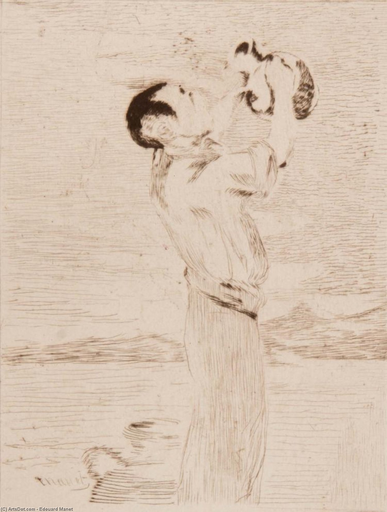 WikiOO.org - Encyclopedia of Fine Arts - Maalaus, taideteos Edouard Manet - Le buveur d'eau
