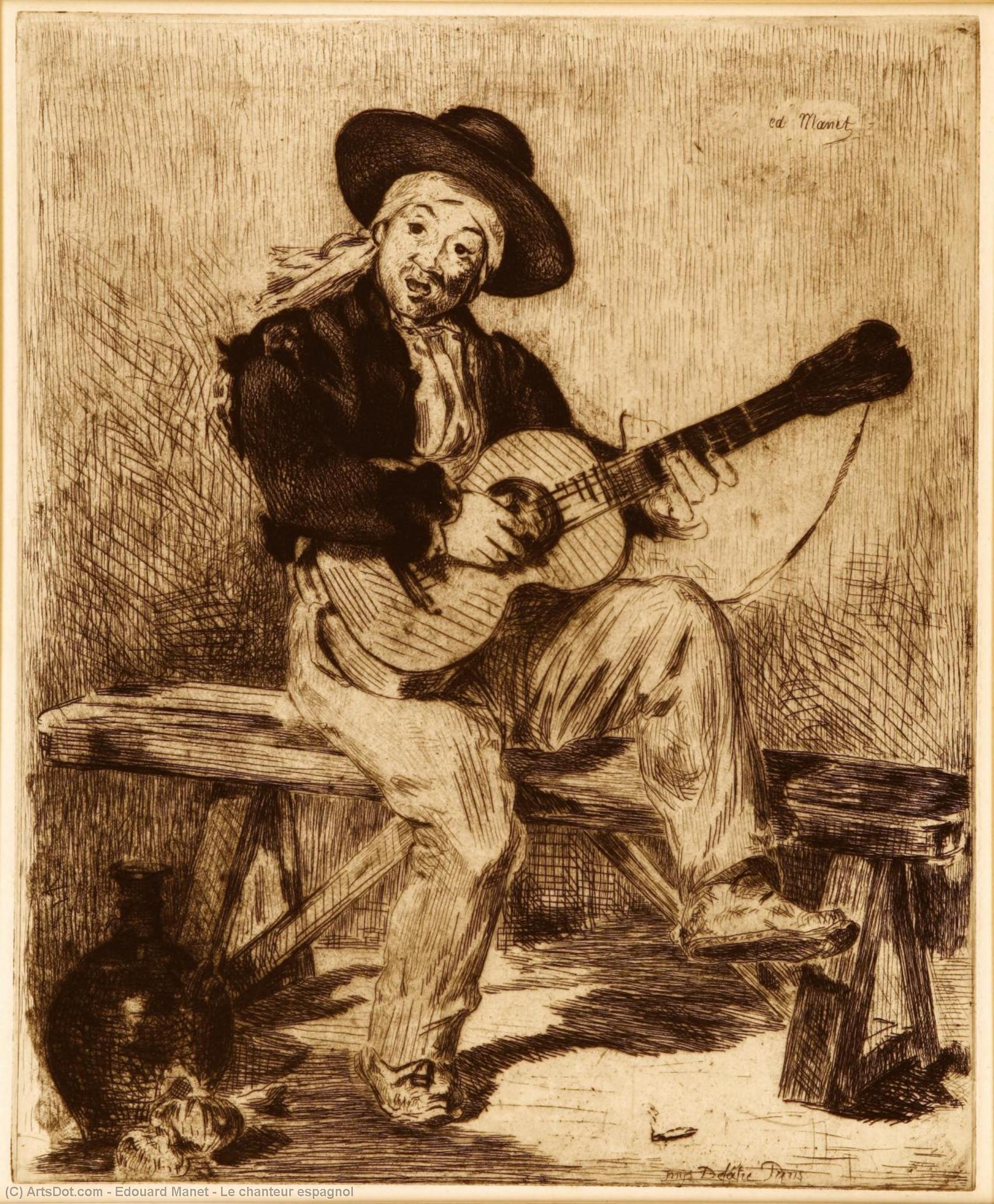 Wikioo.org - The Encyclopedia of Fine Arts - Painting, Artwork by Edouard Manet - Le chanteur espagnol