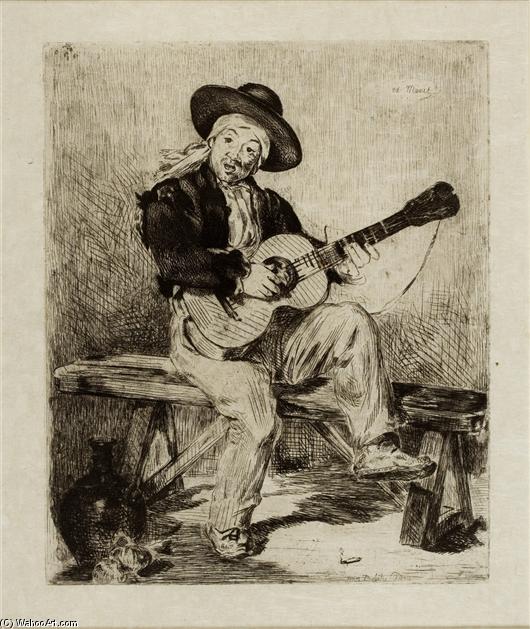 Wikioo.org - The Encyclopedia of Fine Arts - Painting, Artwork by Edouard Manet - Le guitarrero