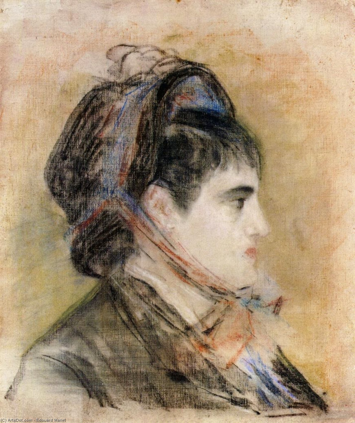 WikiOO.org - Encyclopedia of Fine Arts - Målning, konstverk Edouard Manet - Madame Jeanne Martin in a bonnet