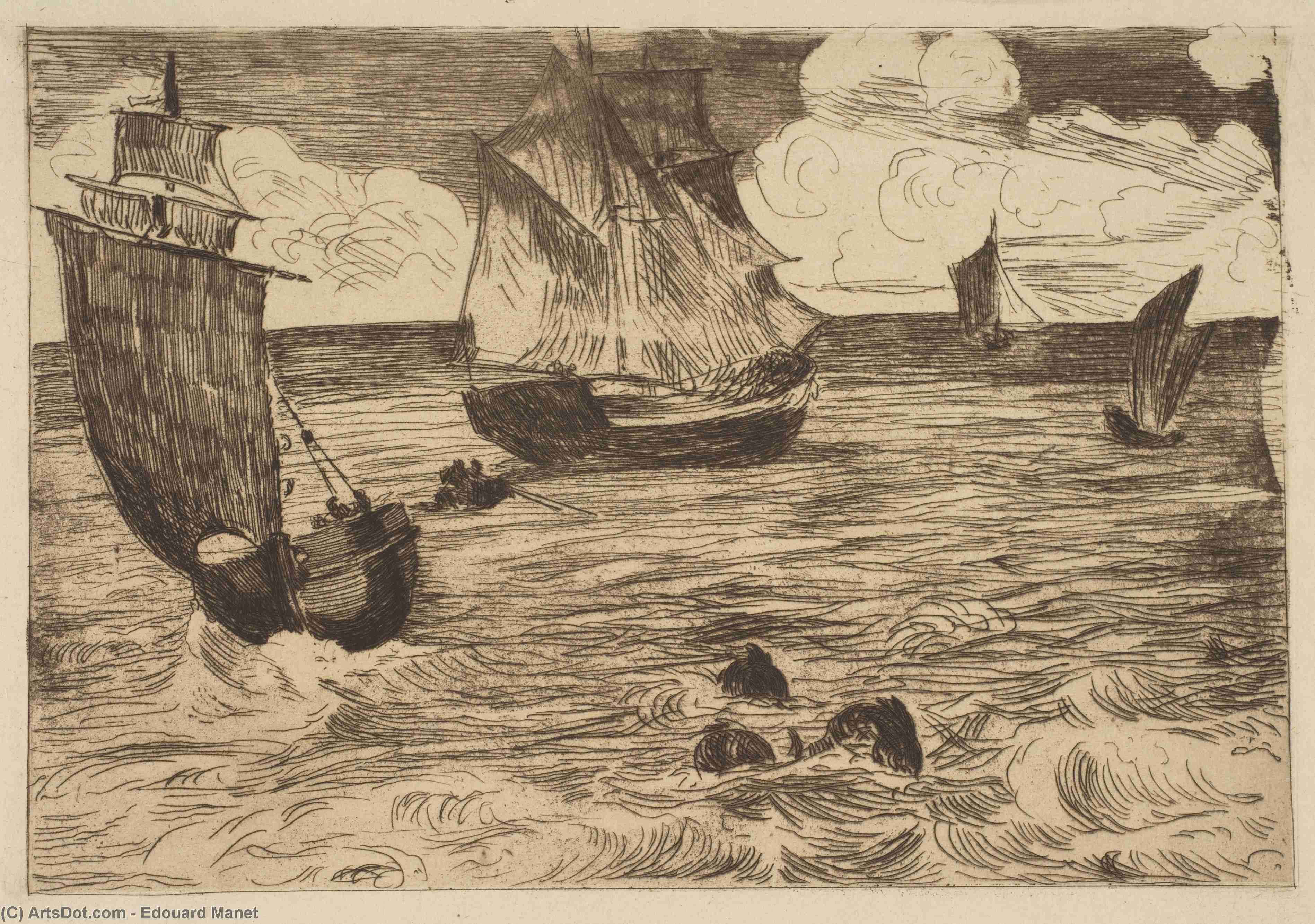 WikiOO.org - Encyclopedia of Fine Arts - Maľba, Artwork Edouard Manet - Marine