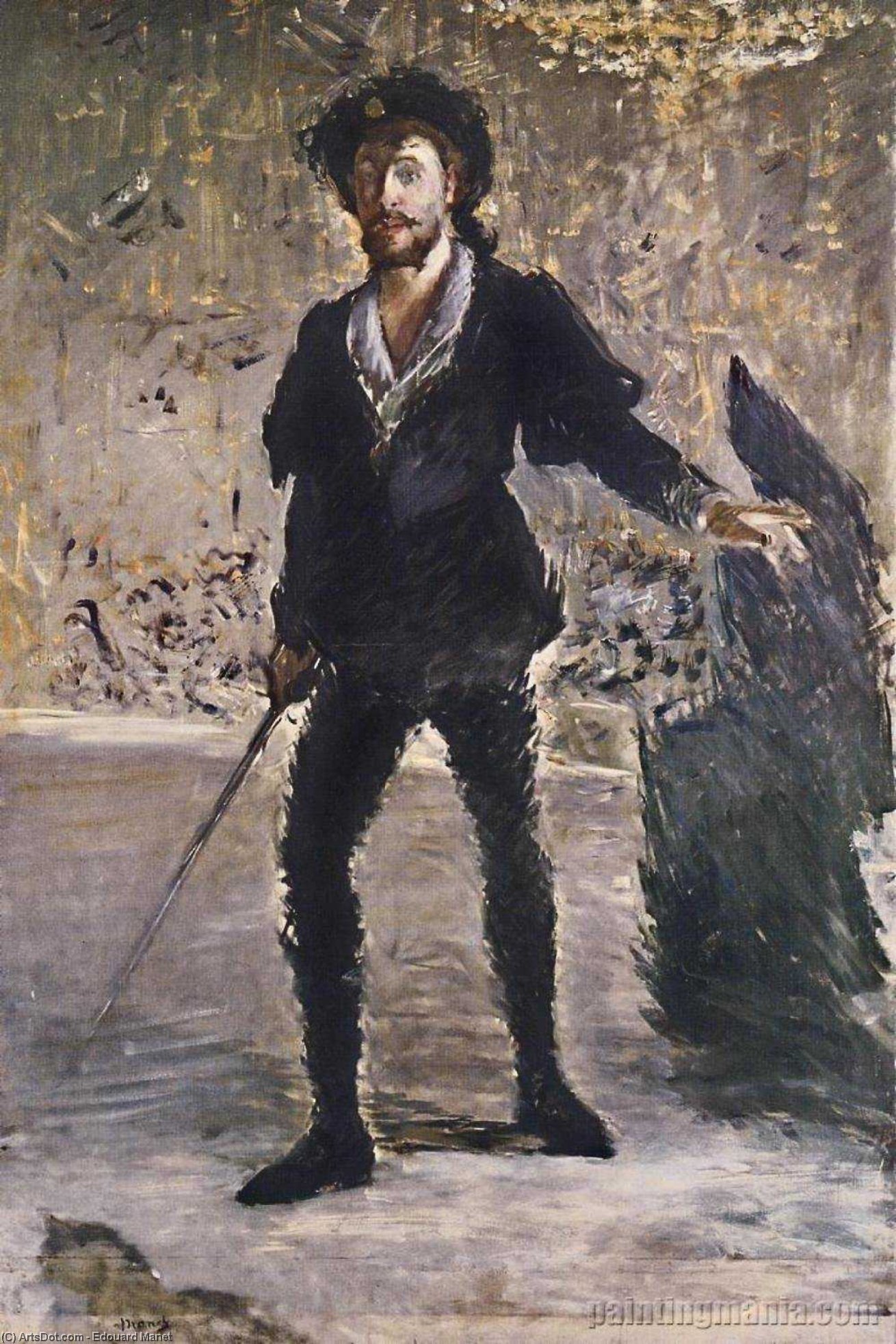 Wikioo.org - The Encyclopedia of Fine Arts - Painting, Artwork by Edouard Manet - Portrait of Faure as Hamlet