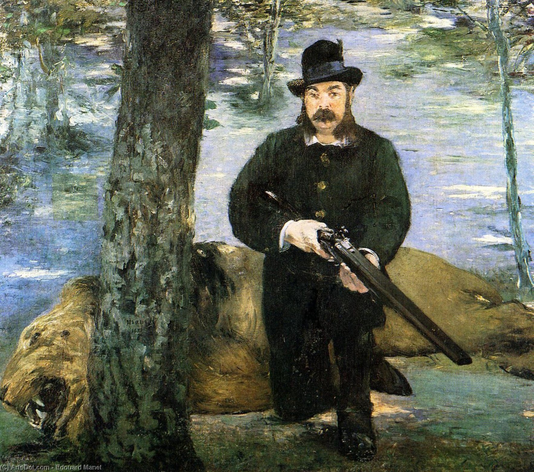 Wikioo.org - The Encyclopedia of Fine Arts - Painting, Artwork by Edouard Manet - Portrait of M. Pertuiset, the Lion Hunter