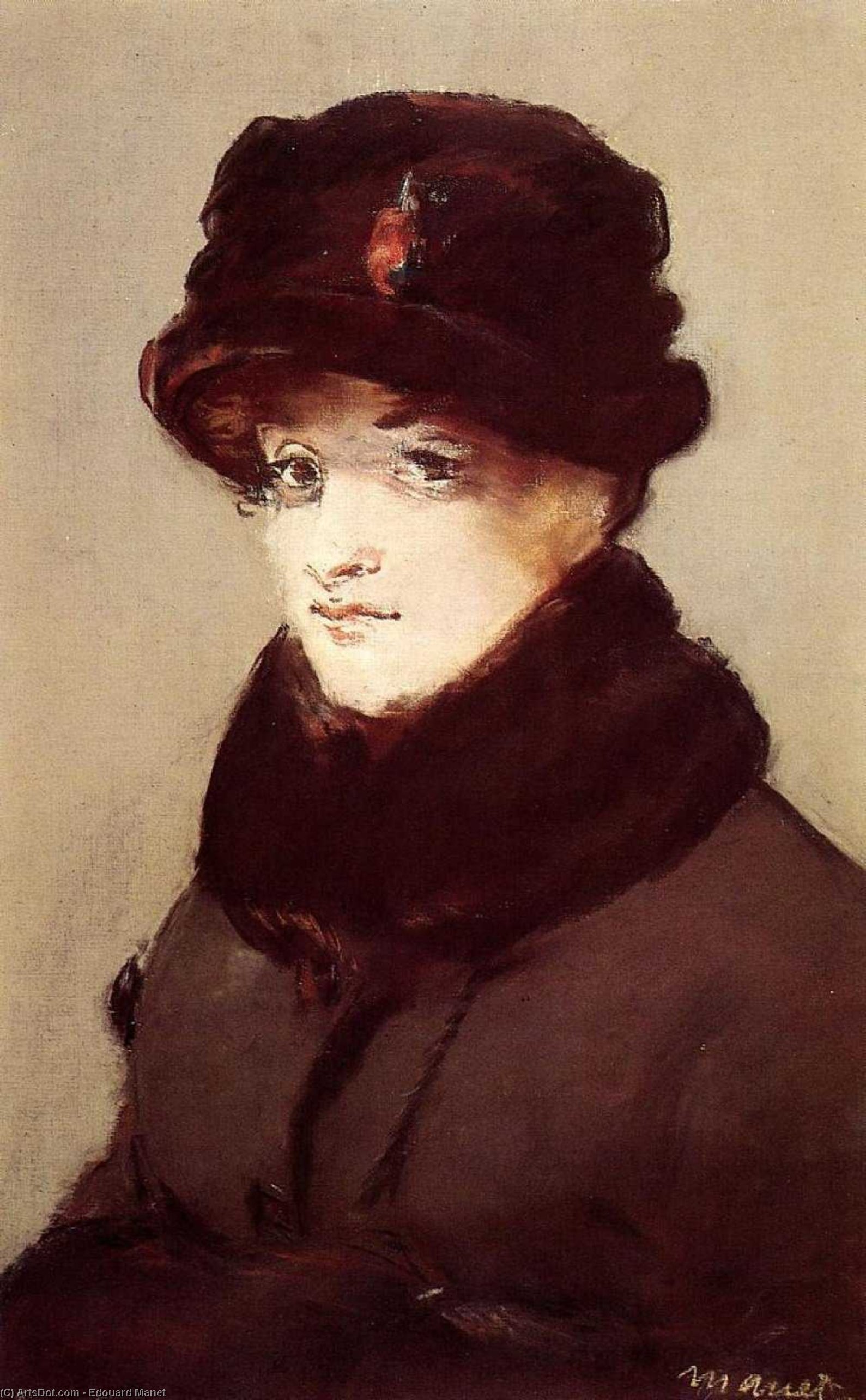 Wikioo.org – L'Enciclopedia delle Belle Arti - Pittura, Opere di Edouard Manet - Donna in pellicce ( ritratto di mery laurent )