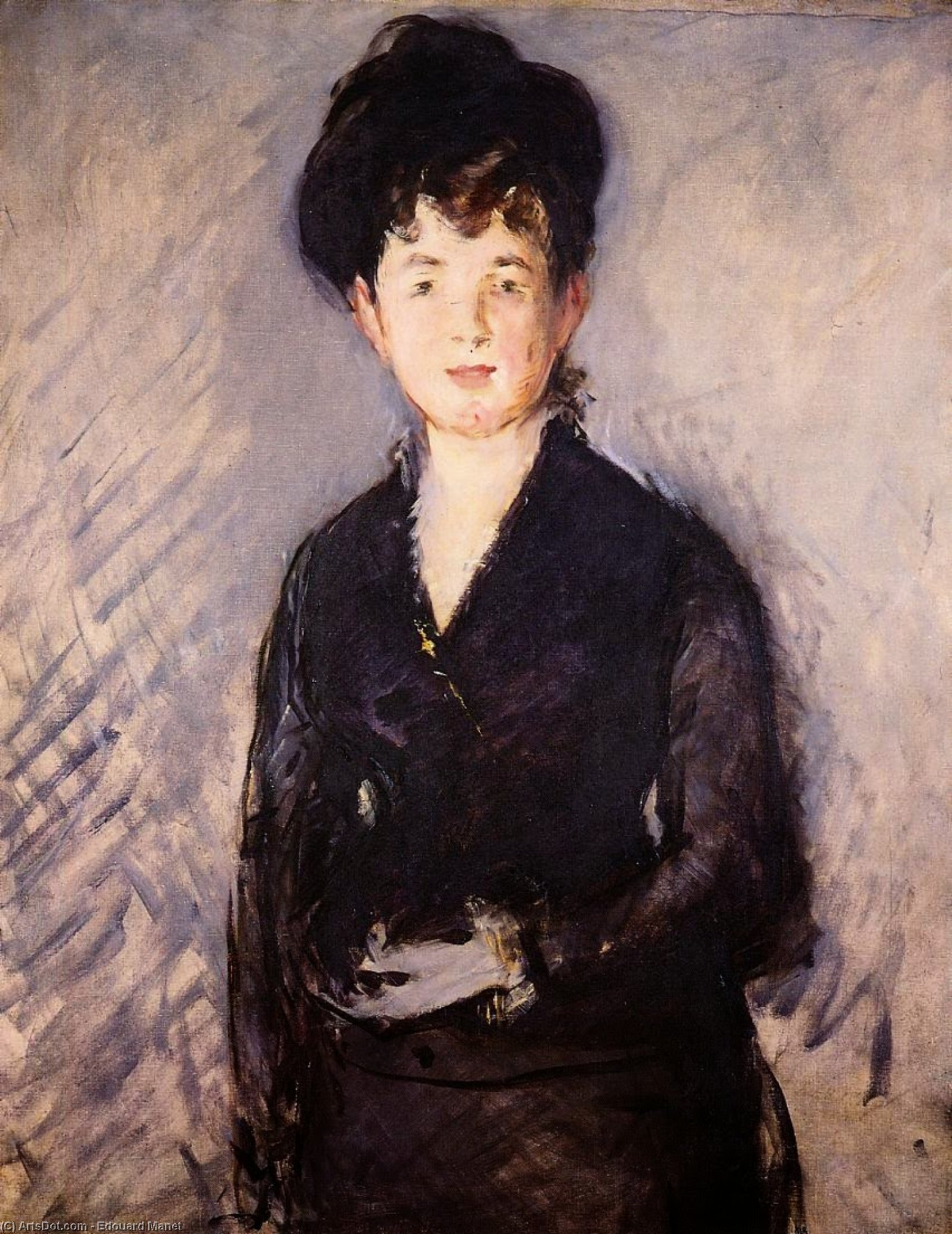 Wikioo.org – L'Enciclopedia delle Belle Arti - Pittura, Opere di Edouard Manet - donna con un square gold  perno