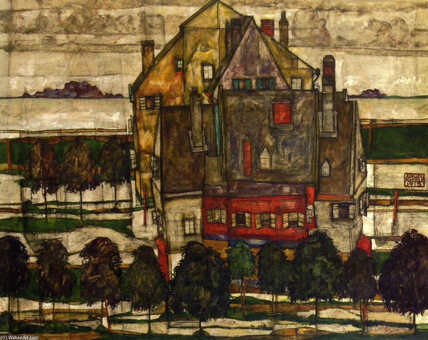 Wikioo.org – La Enciclopedia de las Bellas Artes - Pintura, Obras de arte de Egon Schiele - einzeine hauser