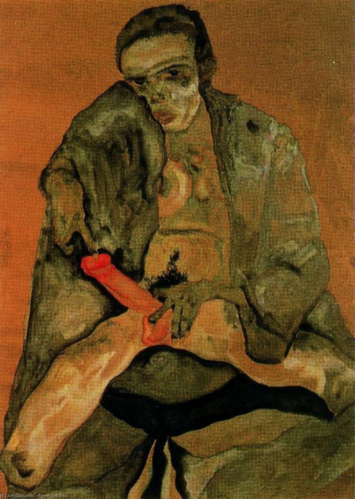 WikiOO.org - Encyclopedia of Fine Arts - Maleri, Artwork Egon Schiele - Eros