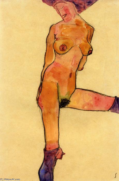 Wikioo.org - The Encyclopedia of Fine Arts - Painting, Artwork by Egon Schiele - Female Nude