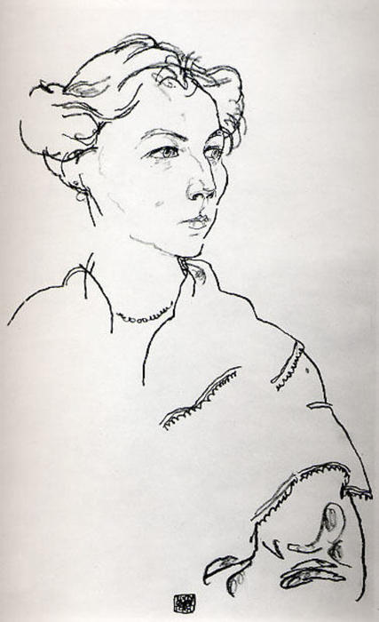 WikiOO.org - Encyclopedia of Fine Arts - Malba, Artwork Egon Schiele - Lilly Steiner