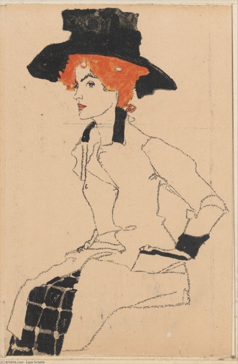 WikiOO.org - Енциклопедия за изящни изкуства - Живопис, Произведения на изкуството Egon Schiele - Portrait of a Woman 2