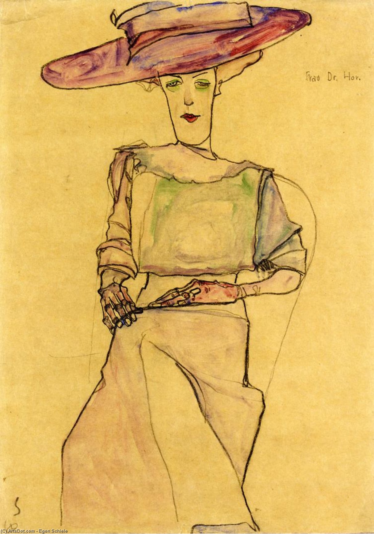 Wikioo.org - The Encyclopedia of Fine Arts - Painting, Artwork by Egon Schiele - Portrait of Frau Dr. Horak