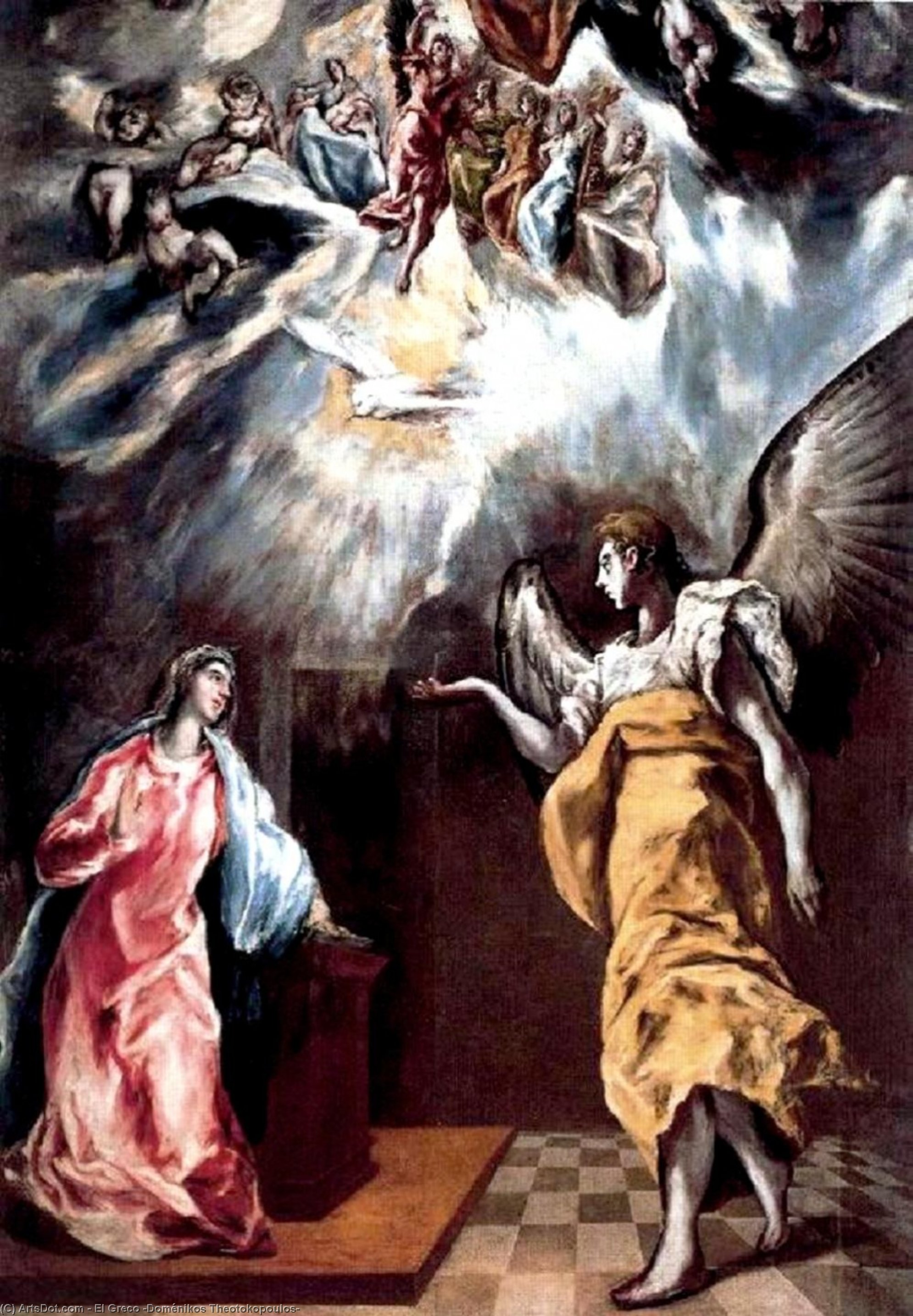 WikiOO.org - Encyclopedia of Fine Arts - Festés, Grafika El Greco (Doménikos Theotokopoulos) - Annunciation