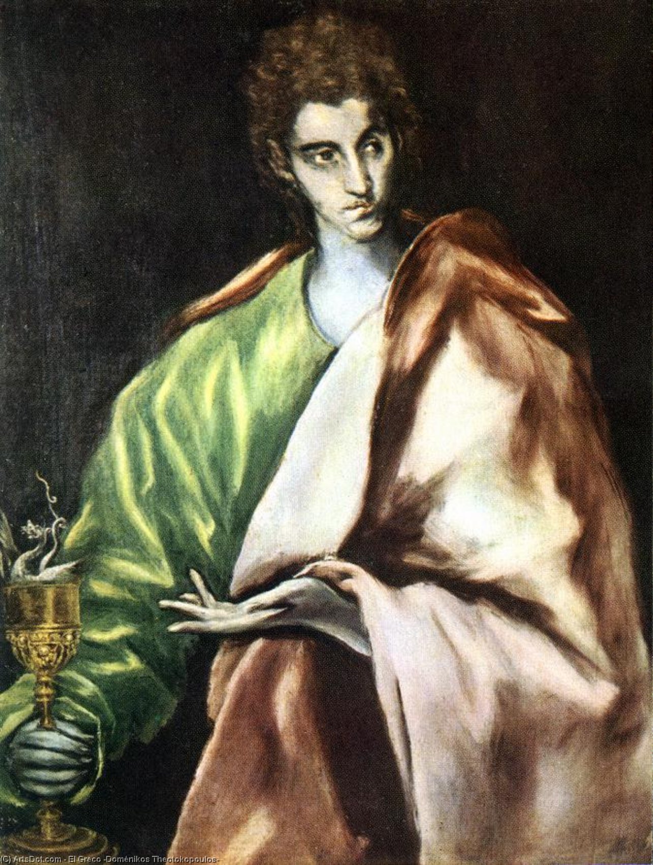 Wikioo.org – La Enciclopedia de las Bellas Artes - Pintura, Obras de arte de El Greco (Doménikos Theotokopoulos) - apóstol san Juan Evangelista