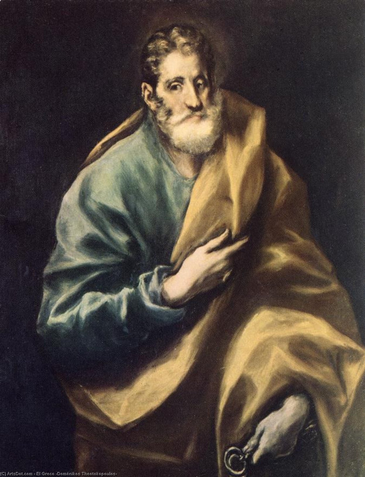 Wikioo.org - The Encyclopedia of Fine Arts - Painting, Artwork by El Greco (Doménikos Theotokopoulos) - Apostle St Peter