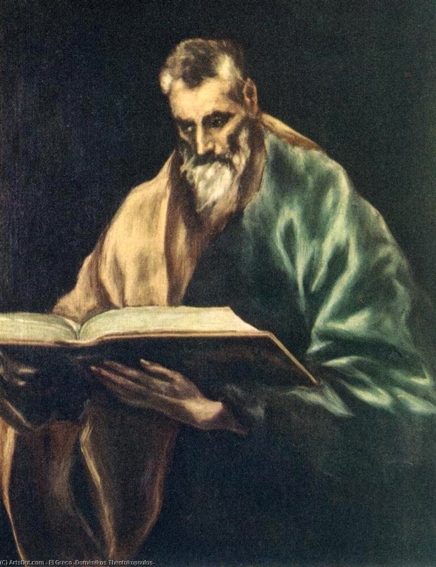 WikiOO.org - Енциклопедія образотворчого мистецтва - Живопис, Картини
 El Greco (Doménikos Theotokopoulos) - Apostle St Simon
