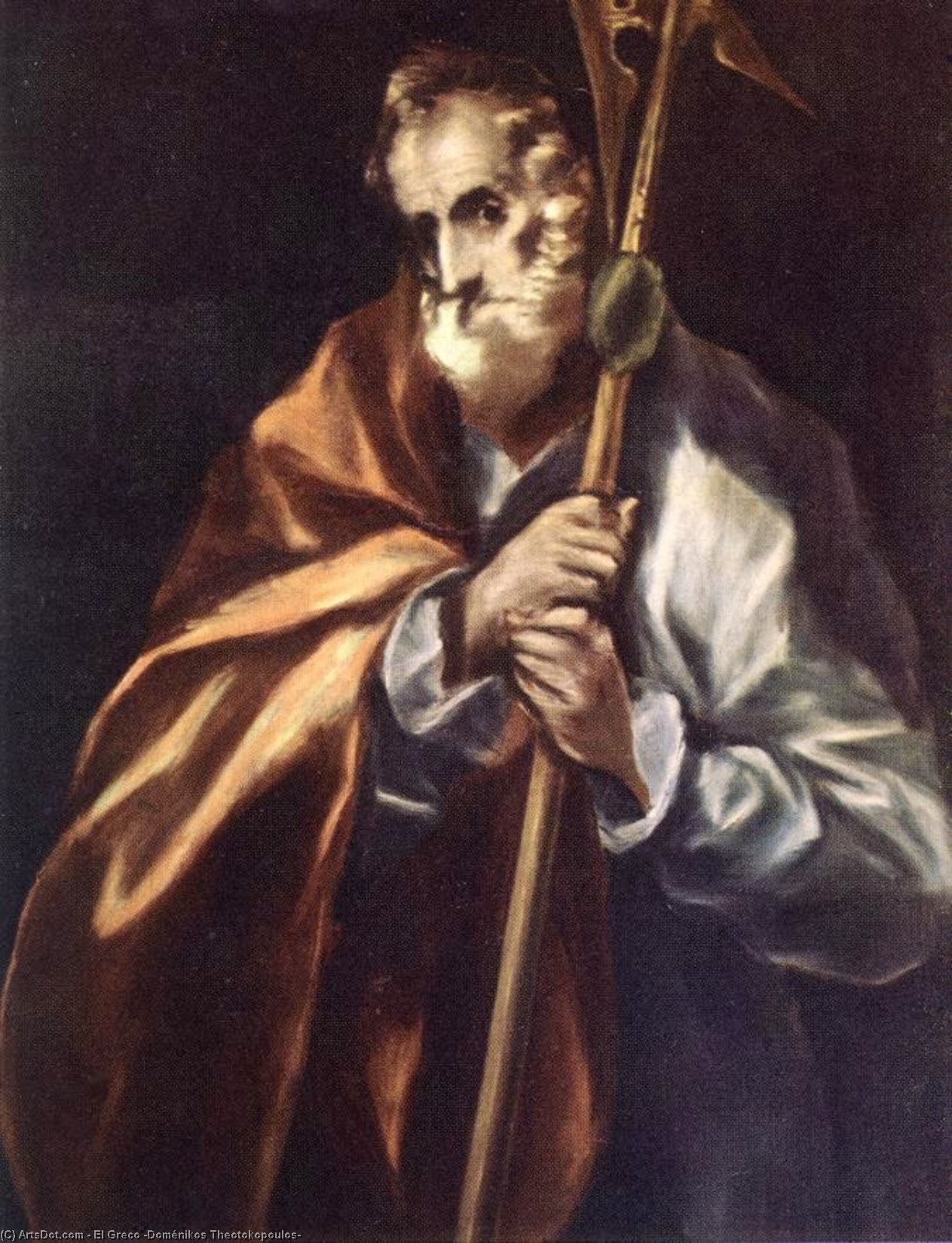 WikiOO.org - Güzel Sanatlar Ansiklopedisi - Resim, Resimler El Greco (Doménikos Theotokopoulos) - Apostle St Thaddeus (Jude)