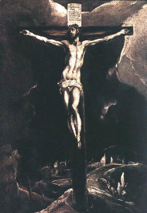 Wikioo.org - Die Enzyklopädie bildender Kunst - Malerei, Kunstwerk von El Greco (Doménikos Theotokopoulos) - christus auf dem kreuz