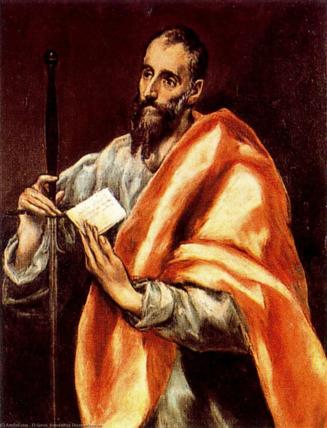 Wikioo.org - The Encyclopedia of Fine Arts - Painting, Artwork by El Greco (Doménikos Theotokopoulos) - San Pablo1
