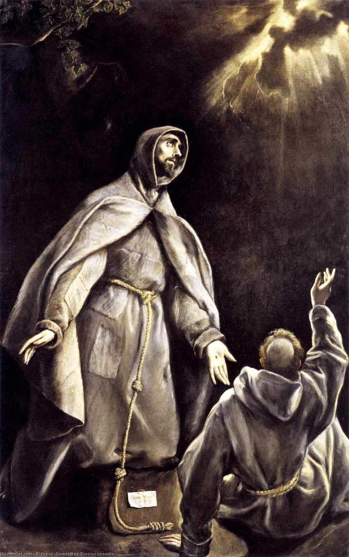 Wikioo.org - Die Enzyklopädie bildender Kunst - Malerei, Kunstwerk von El Greco (Doménikos Theotokopoulos) - St Francis Vision der Fackel