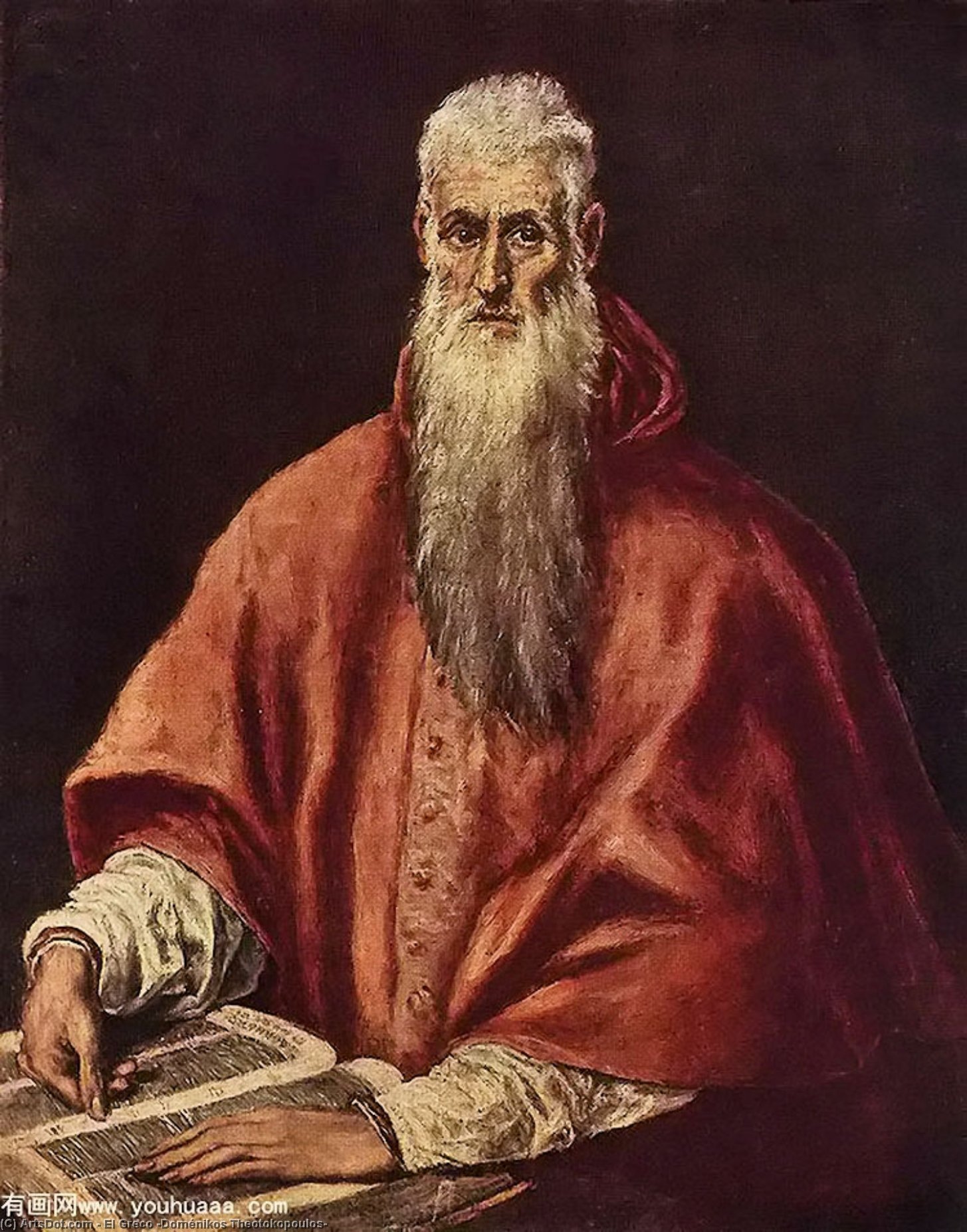 WikiOO.org - Encyclopedia of Fine Arts - Malba, Artwork El Greco (Doménikos Theotokopoulos) - St Jerome as Cardinal