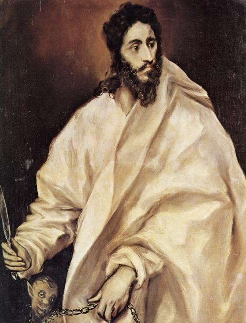Wikioo.org - Die Enzyklopädie bildender Kunst - Malerei, Kunstwerk von El Greco (Doménikos Theotokopoulos) - Verweigern St Bartholomäus