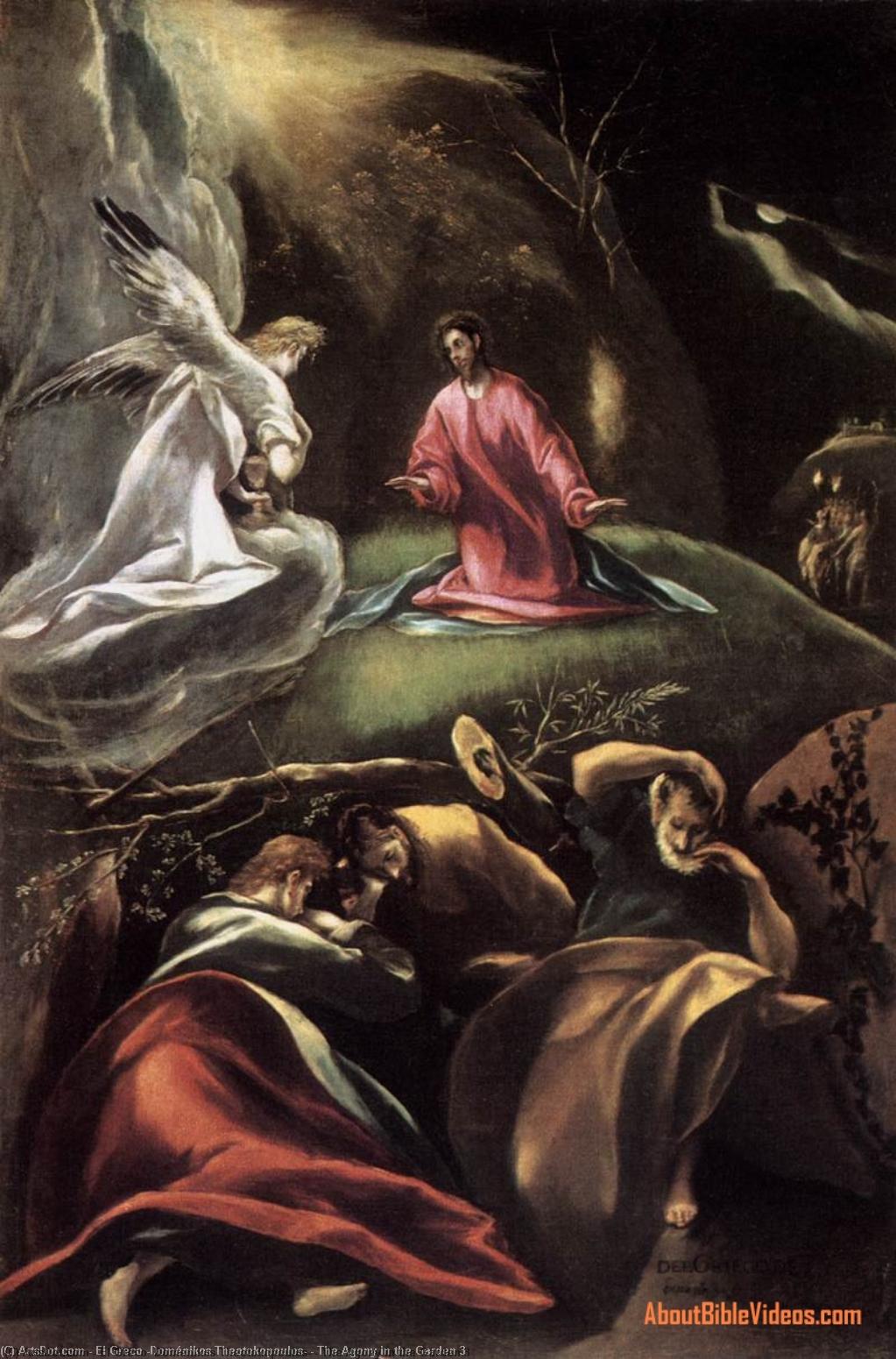 Wikioo.org - The Encyclopedia of Fine Arts - Painting, Artwork by El Greco (Doménikos Theotokopoulos) - The Agony in the Garden 3