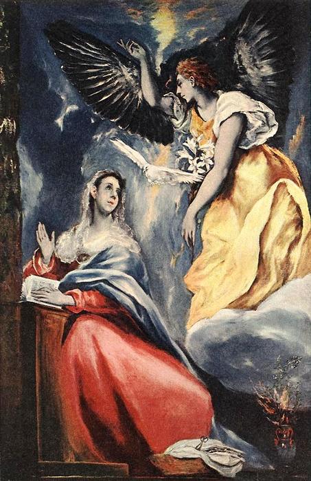 WikiOO.org - Энциклопедия изобразительного искусства - Живопись, Картины  El Greco (Doménikos Theotokopoulos) - благовещение 2