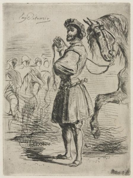 Wikoo.org - موسوعة الفنون الجميلة - اللوحة، العمل الفني Eugène Delacroix - A Lord in the Time of Francis I