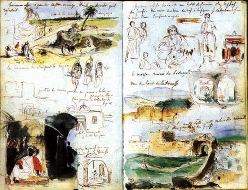 WikiOO.org - אנציקלופדיה לאמנויות יפות - ציור, יצירות אמנות Eugène Delacroix - A Meknez. Il Mellah e Sidi Said