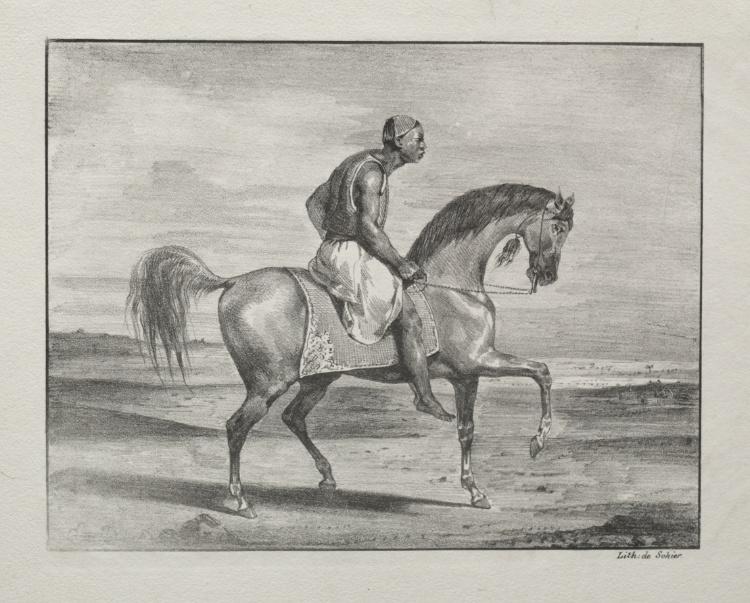 Wikioo.org - The Encyclopedia of Fine Arts - Painting, Artwork by Eugène Delacroix - African on Horseback