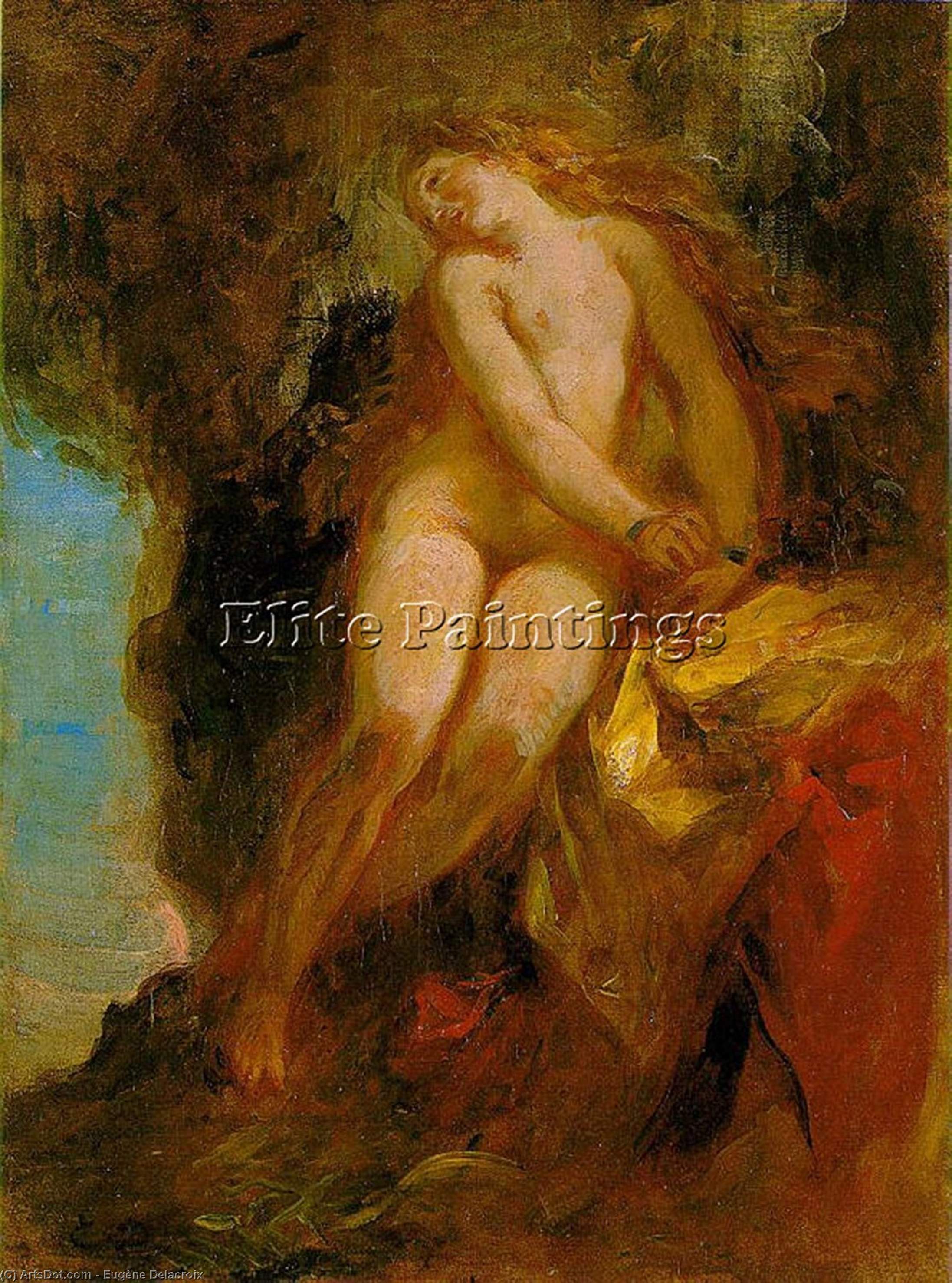 WikiOO.org - Encyclopedia of Fine Arts - Maleri, Artwork Eugène Delacroix - Andromeda