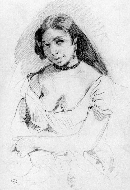 WikiOO.org - Εγκυκλοπαίδεια Καλών Τεχνών - Ζωγραφική, έργα τέχνης Eugène Delacroix - Aspasia