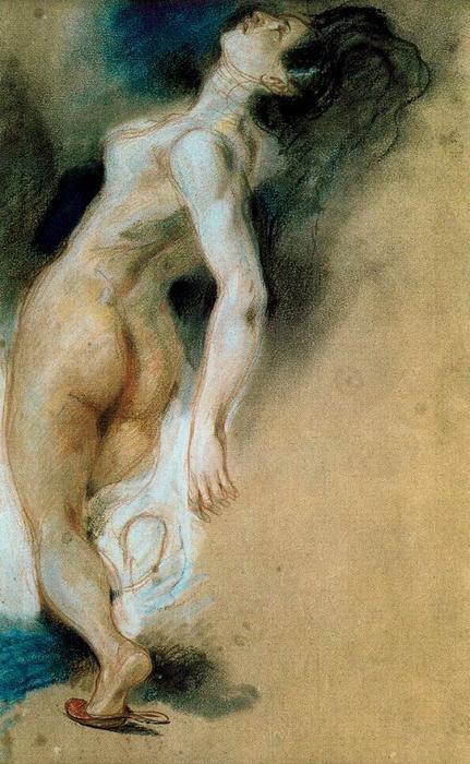 WikiOO.org - Encyclopedia of Fine Arts - Maľba, Artwork Eugène Delacroix - Desnudo femenino visto desde atrás