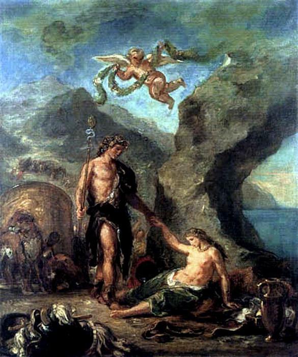 Wikioo.org - The Encyclopedia of Fine Arts - Painting, Artwork by Eugène Delacroix - El Otoño. Baco y Ariadna