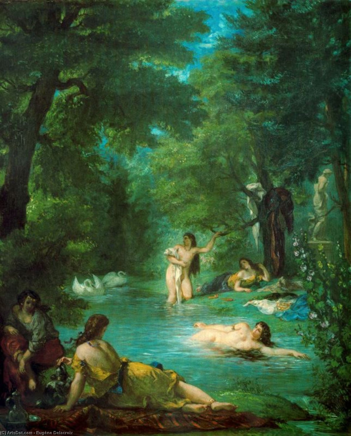 Wikioo.org - The Encyclopedia of Fine Arts - Painting, Artwork by Eugène Delacroix - Femmes turques au bain