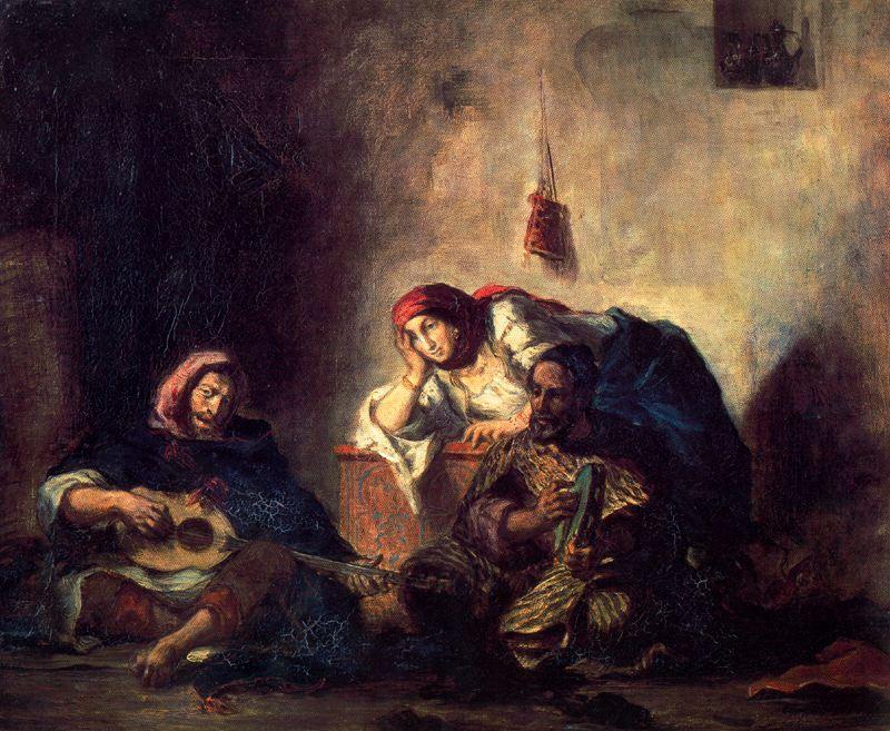 Wikioo.org - Bách khoa toàn thư về mỹ thuật - Vẽ tranh, Tác phẩm nghệ thuật Eugène Delacroix - Jewish Musicians of Mogador