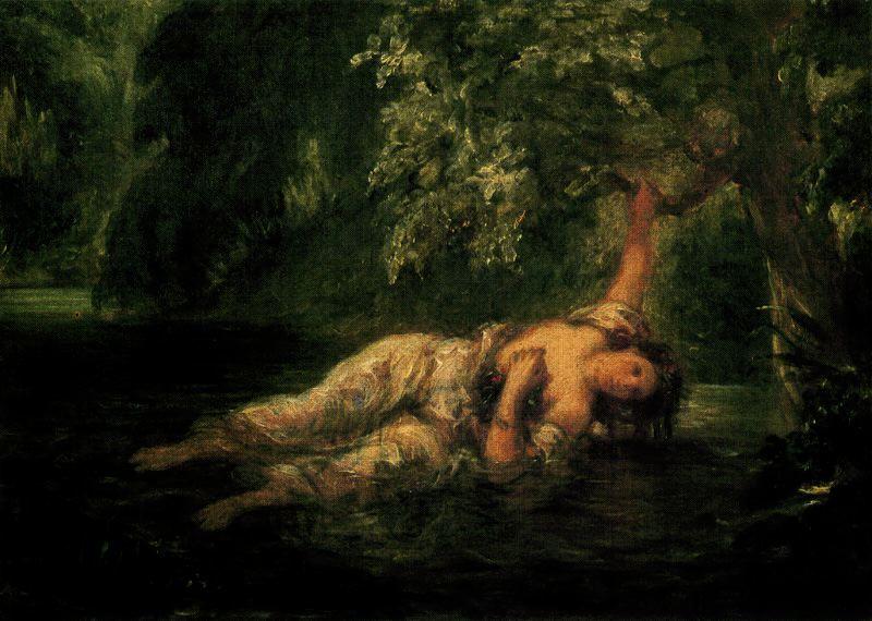 WikiOO.org - 百科事典 - 絵画、アートワーク Eugène Delacroix - ラ muerte デ Ofelia